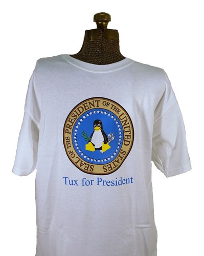 T-Shirt Smoking for President Linux Pinguin XL - wer sagt, Geeks können nicht gut aussehen - Bild 2 von 3
