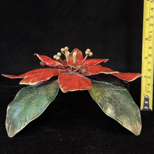 POINSETTIA CANDLE HOLDER Made in ITALY Christmas Decor Neiman Marcus - Imagen 6 de 7