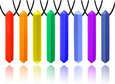Sensory Chew Necklace, 8 Pack Diamond Chew Necklaces for Sensory Kids, Made from