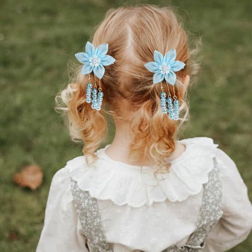 10 PCS Tulle Mesh Flower Hair Bows Alligator Clips Hair Accessories for Girls - Picture 2 of 7