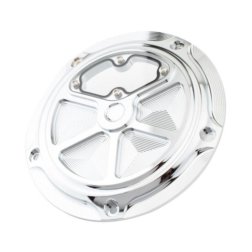 For Harley FLTR Road Glide Road King DK002 Black Chrome Clarity Derby Cover 1Pcs - Picture 7 of 11