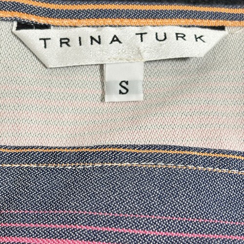 Trina Turk Cold Shoulder Dress Baracoa Sz Small Striped Multicolor Mini - Picture 8 of 9