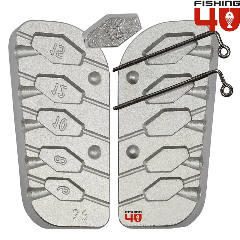 FISHING4U Molde de plomo hexagonal para pesca 6-8-10-12-15 g molde de plomo pesas y hundidores