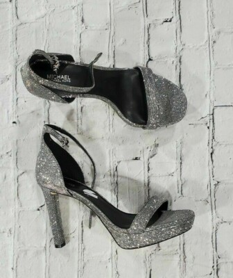 Michael Kors Margot Platform Anthracite Ankle Strap Heels