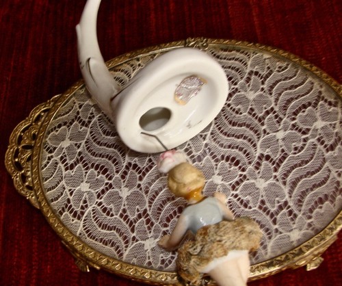 VINTAGE 50er Jahre ENESCO Japan BALLERINA Figur HÄNGESTÄNDER/SPITZE/Rosen/Aufkleber - Bild 6 von 7