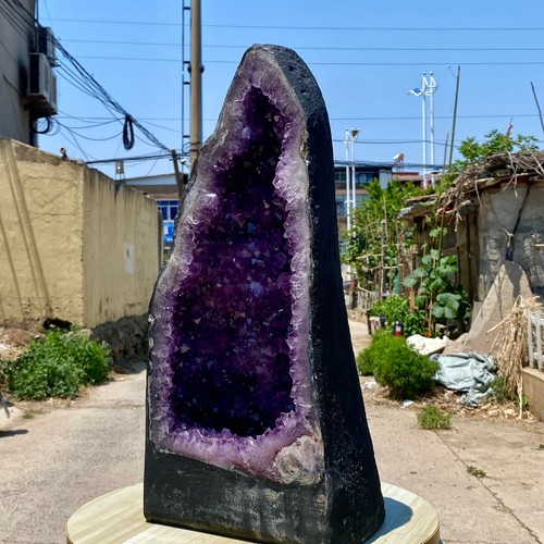 42.7LB Natural Amethyst Geode Quartz Crystal Cluster Cathedral Energy healing - 第 8/17 張圖片