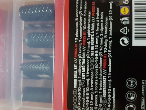 PARKSIDE WOOD DRILL SET PFBS5 A1 10 PIECE SET - Picture 2 of 3