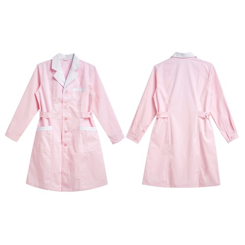 Damen-Arbeitskleidung professionelle Krankenschwester Uniform Cosplay Laborkittel mit Taschen Revers - Bild 25 von 65