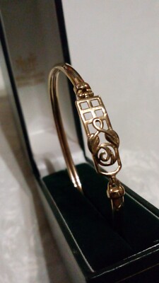 GORGEOUS 9CT SOLID YELLOW GOLD CHARLES RENNIE MACKINTOSH DESIGN  BRACELET/BANGLE* UK