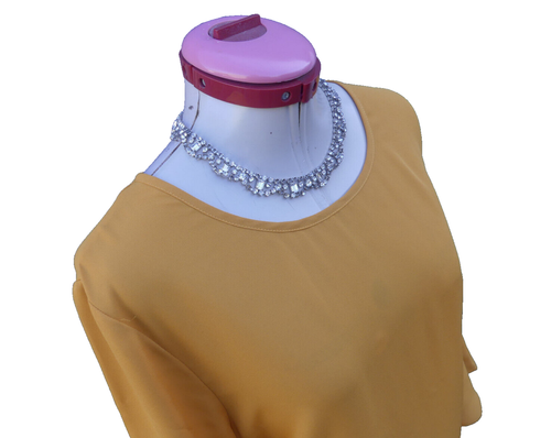 WHISTLE Ochre Yellow TOP Size Aus 18 NWT Blouse Short Sleeves Desk to Dinner - Picture 4 of 6
