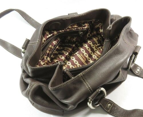 Tignanello Medium Brown Leather Shoulder Urban Casual Handbag MultiPocket Lined - Picture 9 of 11