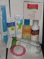 Avon foot works-soak-scrub-moisturizer lotion-cracked heel cream-balm-lavender