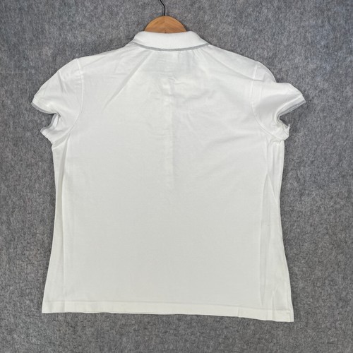 Lacoste Polo Shirt Womens 42 White Whiteout Big Croc Roland Garros Tennis Top - Picture 11 of 13