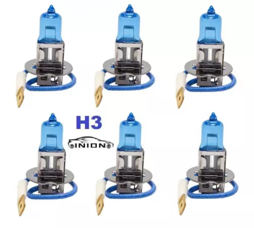 6x H3 12V 55W Xenon H.I.D.  Birne Halogen blau beschichtet NEU