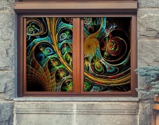 3D Colored texture D65 Window Film Print Sticker Cling Stained Glass UV Block An