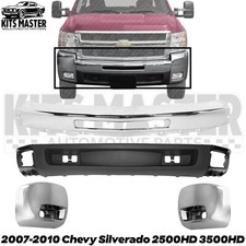 Front Bumper Chrome +Valance +End Caps For 2007-10 Chevy Silverado 2500HD 3500HD