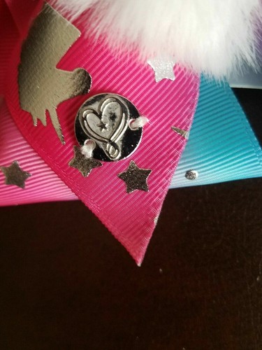 JoJo Siwa Large 8" Unicorn Hair Bow w/Unicorn horn pompom & Alligator Clip NEW - Picture 2 of 10