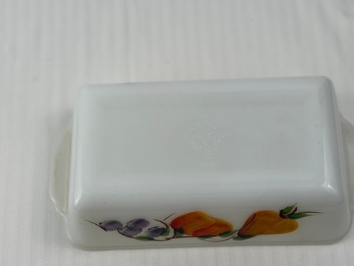 Anchor Hocking Fire King 409 Quart Kastenform bemalt Obst Design Vintage USA - Bild 9 von 13