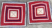POTTERY BARN KIDS RED SHAMS WHITE SQUARE Pillowcase bedding sofa Cotton Set Of 2