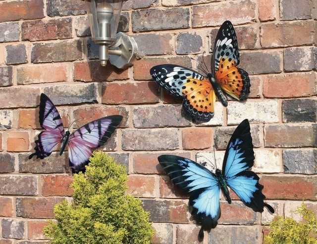 Green Jem Garden Large Pink Butterfly Decorative Wall Art Outdoor