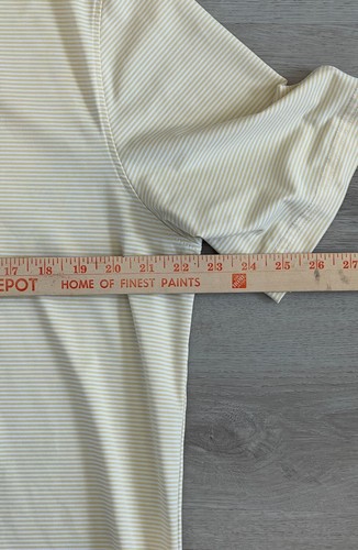 Stitch Golf Polo Herren mittellang gelb weiß gestreift Sommer Frühling - Bild 9 von 9