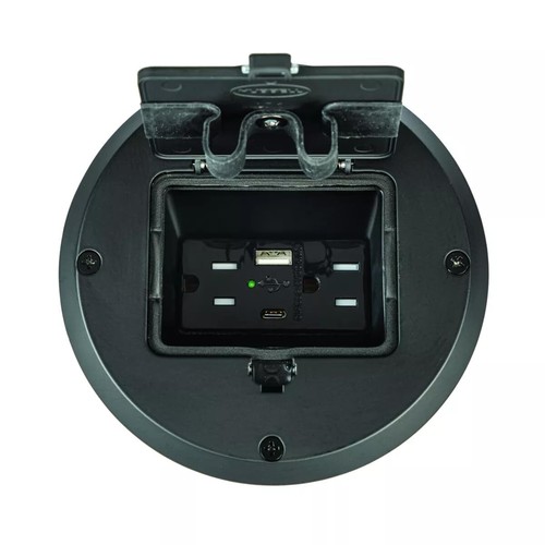 RACO Floor Box Kit 6239ACBK Black 15A/125V Duplex Receptacle Outlet vement - Picture 6 of 8