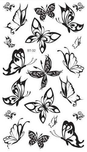 Supperb® 6 Packs Lot of Butterflies Temporary Tattoos Elegant Butterfly Tattoos - Picture 3 of 6