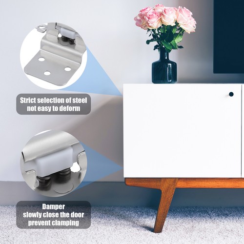 Lote de bisagras de gabinete de cocina insertadas de 3/8" montaje facial de cierre automático para puerta de armario - Imagen 25 de 29