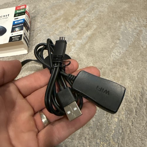 Chromecast Black TV Digital HD Media Streamer Device By Google Powers On - Picture 5 of 9