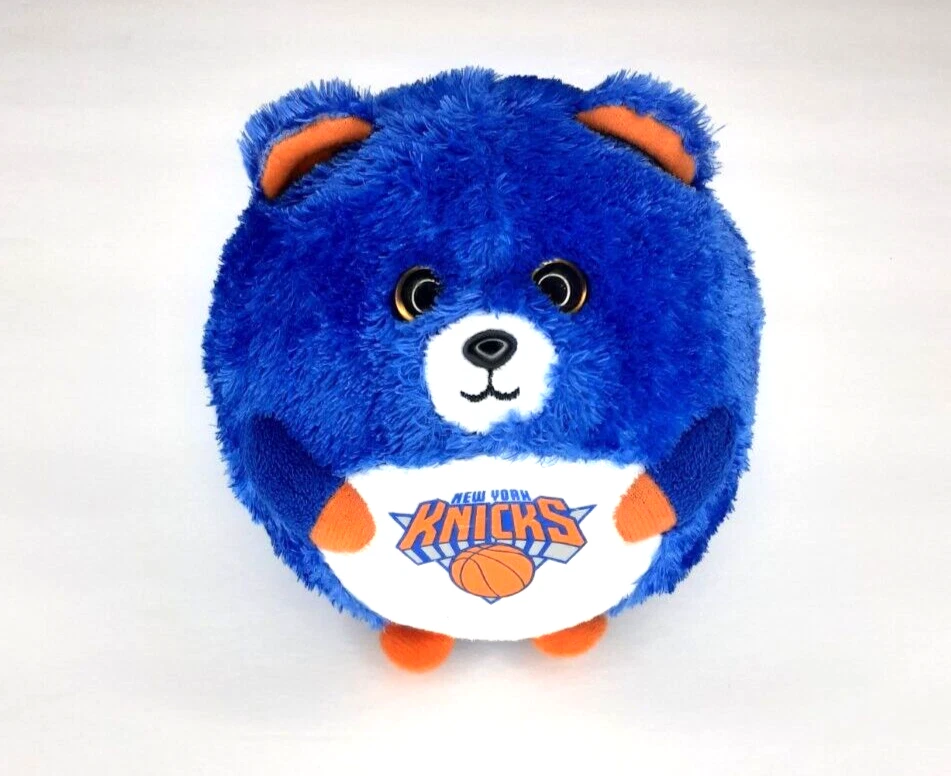 NBA New York Knicks TY Round Beanie Baby Basketball Plush Blue Orange 5