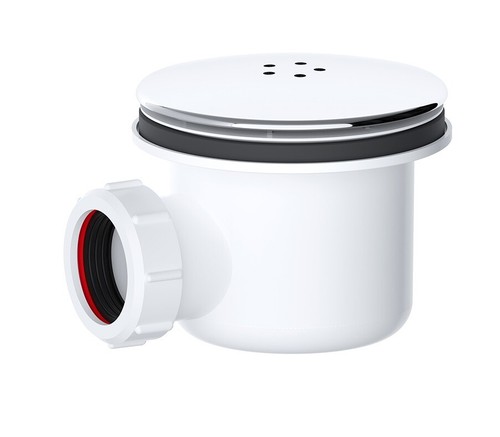 Viva 90mm Hi-Flo Shower Tray Waste Trap & Removable Metal Chrome Cover  - Picture 1 of 2