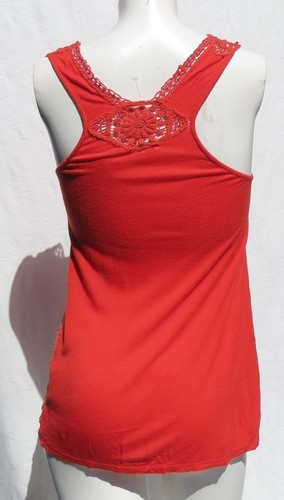 BARASCHI Anthropologie US Gr. XS Sunset Orange Häkelspitze Racerback Tank Top - Bild 2 von 6