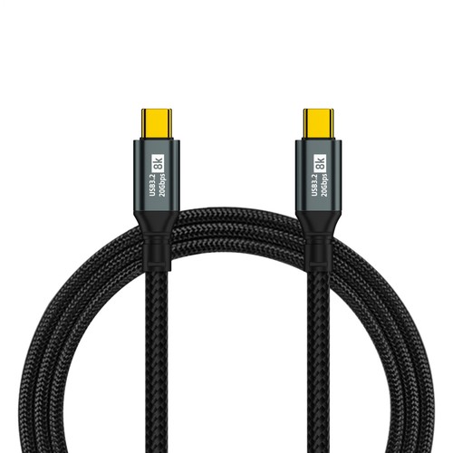Type C USB3.2 Cable 20Gbps Data Transfer 8K Cable 100W PD Fast Charging Cord - Photo 10 sur 13