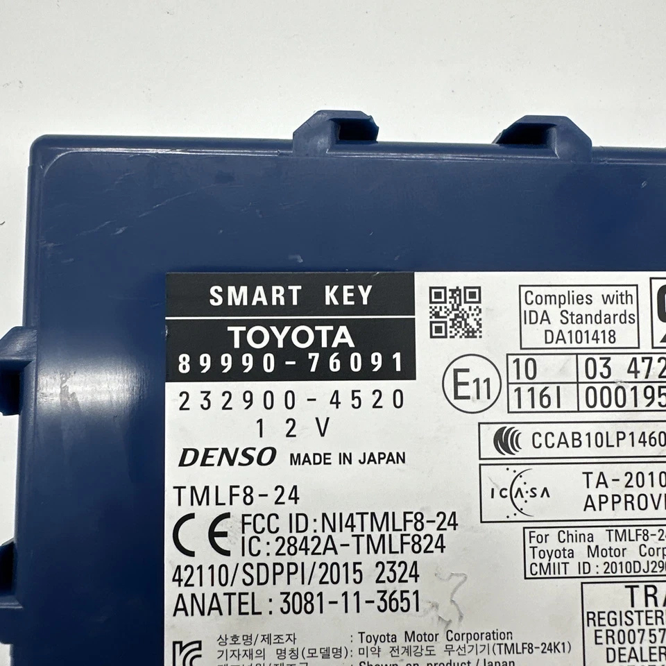 Conjunto de unidade de controle chave inteligente Lexus Ct200h 2011-2016 89990-76091 fabricante de equipamento original - Imagem 2 de 4