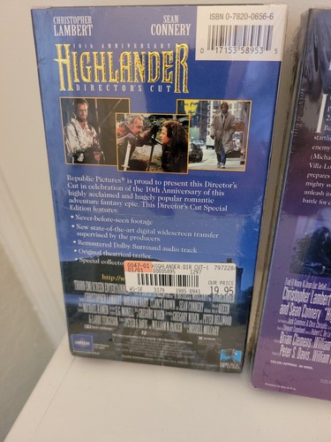 Lot Factory Sealed Highlander 10th Anniversary Directors Cut & NIP Highlander 2 - Picture 8 of 8