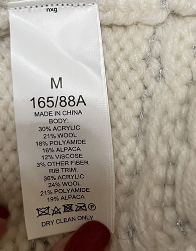 NEW W/TAG! Kate Spade Jewel Button Textured Cream & Silver Cardigan $328~ Medium - Picture 10 of 12