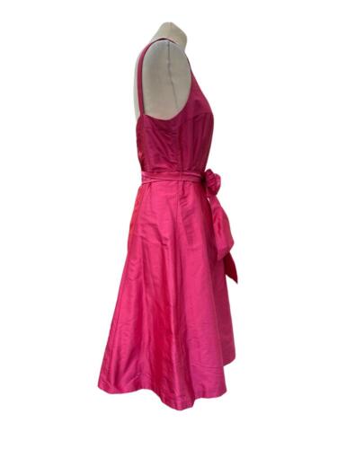 Coast Fuscia 100% Silk Pink Netted Knee length Prom Dress Size 12 - Picture 3 of 7