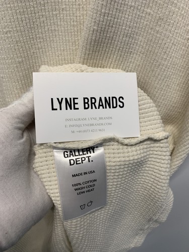 Gallery Dept. Cream Logo Long Sleeve Waffle Thermal  Sweatshirt - Size Large - Picture 7 of 7