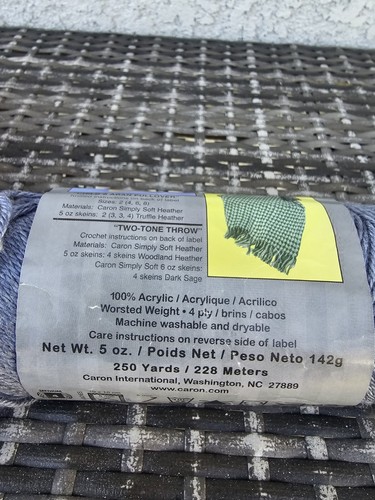 Caron Simply Soft Brites 1 Skein Denim Heather 9504 5 oz No Dye Lot 100% Acrylic - Picture 5 of 6