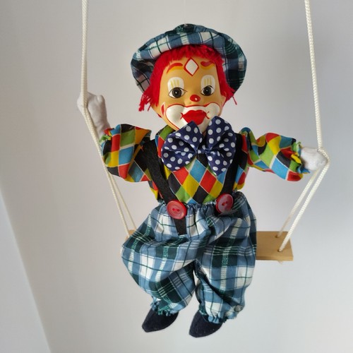 Vintage Hanging Clowns on a Swing Set of 2 - Picture 11 of 18