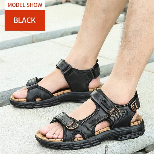 Sandalias de cuero de pescador para hombre zapatos para caminar trekking senderismo playa deportes talla - Imagen 37 de 48
