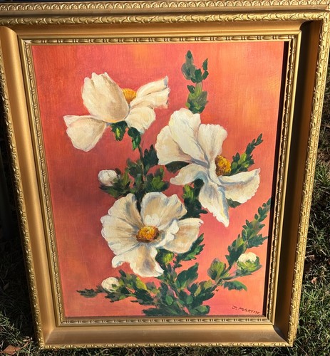 Joyce Martin Original Oil Painting Titled "White Camellias." - Picture 3 of 15