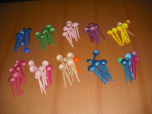 100 Eislöffel bunt, Puppenstuben-Löffel, Kinderlöffel