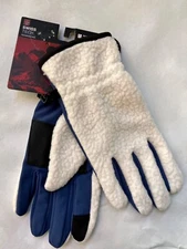 Men's SWISS TECH "Peak Touch"  Sherpa Gloves: Unisex Adult Size S/M  White Blue