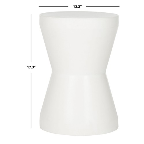 SAFAVIEH Outdoor Collection Torre Concrete Accent Stool | Ivory | - Picture 4 of 5