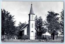 Calmar Iowa IA Postcard RPPC Photo Smallest Church In The World Festina c1940's