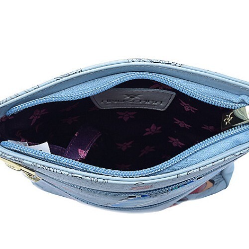 ANUSCHKA RFID Top Zip Travel Crossbody PARADISE FOUND PINK NWT! - Picture 3 of 9