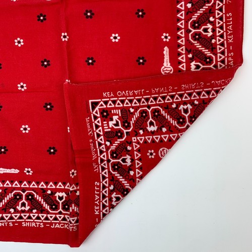 "Sciarpa floreale rossa floreale occidentale bandana 16,75""x17,25" - Foto 5 di 6