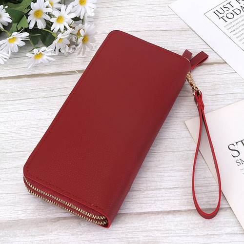 Women's Double Zip Wallet Phone Bag Clutch Leather Purse Card Holder Pocket Gift - Bild 3 von 15