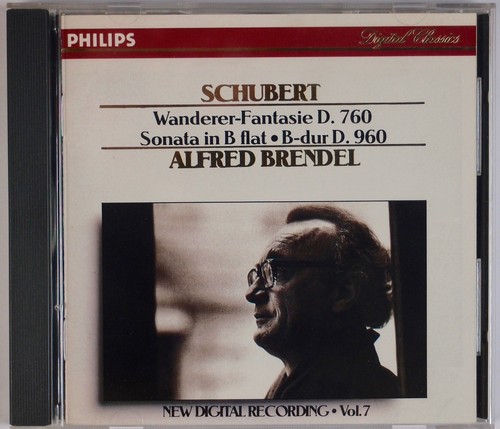 SCHUBERT: Wanderer Fantasie, Piano Sonata, Alfred Brendel PHILIPS Full Silver CD